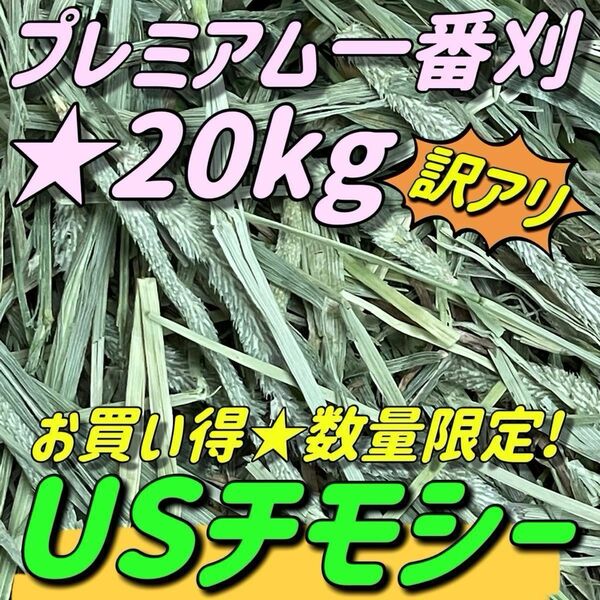 ★チモシー20kg ★訳あり限定品 プレミアム 一番刈 うさぎ 小動物用品 ペットフード 牧草 おやつ