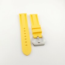 22mm パイプチューブ付属　腕時計 メンズ用 シリコン ラバーベルト イエロー 黄色 【対応】パネライ_画像2
