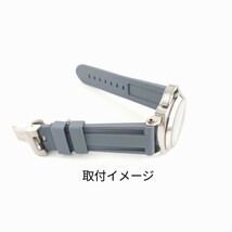 24mm パイプチューブ付属 腕時計 シリコン ラバーベルト グレー Dバックル 【対応】 パネライ PANERAI_画像7