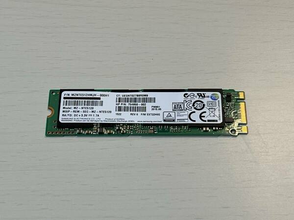 中古 Samsung SSD MZNTE512HMJH 512GB M.2 2280 SATA