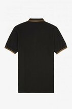 新品メンズポロシャツFREDフレッドペリー半袖Tシャツダブルライン黒M_画像2