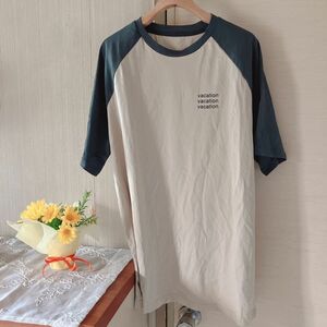 【超特価】【美品】【売り尽くし】SHEIN 半袖 ラグランT シーイン ベージュ グレー 夏 Tシャツ ビッグT 古着