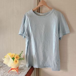 【訳あり】GU ジーユー 半袖 Tシャツ 無地 水色 ブルー 春 夏 シンプル