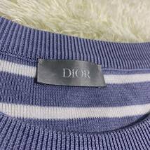 極美品 ディオールオム 【現行モデル】 Dior Homme 半袖 Tシャツ ニット カットソー トップス ボーダー ビックロゴ メンズ サイズM_画像5