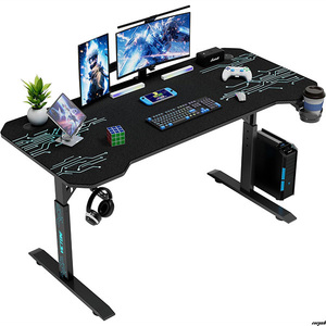 [ high quality . stylish design . to combined ge-ming desk ] computer desk high-quality adjustment possibility PC desk charcoal element fiber tabletop 