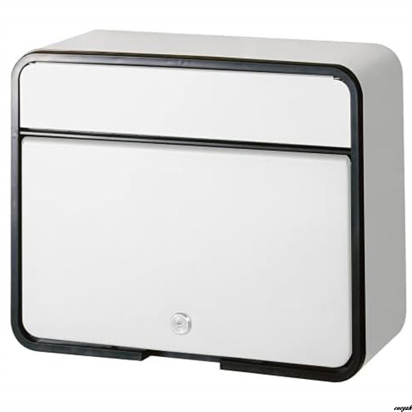 【ブラックとアイボリーのコントラストがおしゃれな郵便ポスト】 スチールポスト カムロック錠 A4封筒が入る マットアイボリー