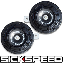 SICKSPEED ホーン ブラック JDM USDM シックスピード ラッパ スタンス 丸型 汎用 12V クラクション 黒_画像1