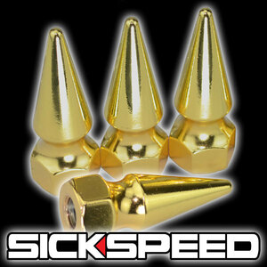 SICKSPEED spike nut Gold chrome M6 1 pcs USDM JDM engine dress up wire tuck M8 M10 M12 Stan s all-purpose gold 