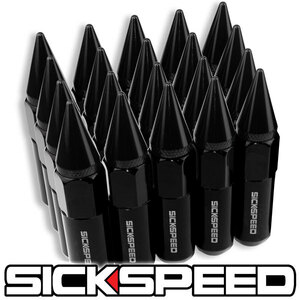 SICKSPEED　スパイクナット ブラック P1.5 90ｍｍ 20本 JDM USDM シックスピード ホイールナット レクサス トヨタ ホンダ マツダ ミツビシ