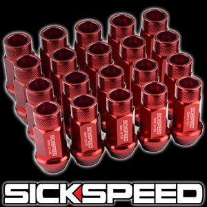 SICKSPEED レッド P1.25 50mm 20本 レーシングナット アルミ鍛造 USDM JDM シックスピード スタンス ニッサン スバル スズキ