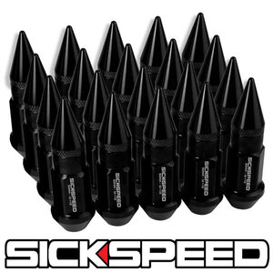 SICKSPEED ブラック P1.25 50mm スパイク キャップ 50CAL USDM JDM HDM VIP スタンス シックスピード 日産 スバル スズキ