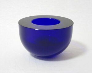 GUCCI Gucci candle holder glass made blue glass 