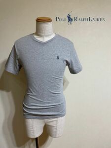 Polo Ralph Lauren ポロ ラルフローレン Vネック Tシャツ トップス ジャニアサイズL (14-16) 半袖 グレー