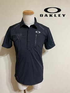 【美品】 OAKLEY GOLF オークリー ゴルフ ウェア 切替し ドライ ポロシャツ トップス サイズM 半袖 黒 FOA404043