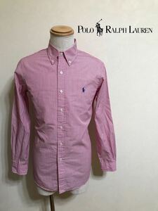 Polo Ralph Lauren Classic Fit ポロ ラルフローレン ストライプ ボタンダウンシャツ トップス 長袖 サイズS ホワイト レッド