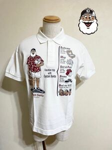 【美品】 CAPTAIN SANTA キャプテンサンタ 鹿の子 ポロシャツ トップス サイズM 半袖 白 JMD 日本製
