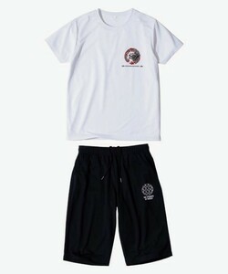 4Lサイズ！男際立つ！和柄！吸汗速乾素材！半袖Tシャツandハーフパンツ！の２点セット！新品タグ付き！大きいサイズ！