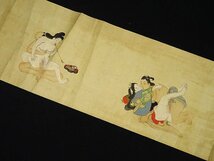 緑屋z■ 時代物　巻物　春画 １２図　木箱　長約327cm　枕絵 秘図　i9/4-6260/29-3#80_画像3