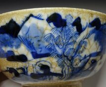 緑屋f■ 中国古玩　青花 染付　鉢　唐物 時代物　i9/4-6060/29-8#60_画像4