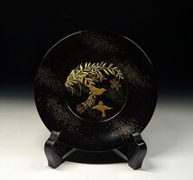 緑屋k■ 古美術品　極上 蒔絵　絵変 銘々皿　5枚　花鳥図　i9/4-6265/11-2#60_画像4