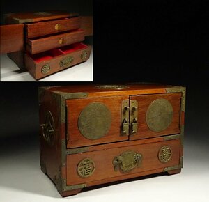  green shop h# morning . fine art Joseon Dynasty furniture small drawer small articles go in metal fittings attaching kc2/5-022/18-4#100