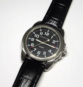 緑屋t■ Hamilton　Khaki　H614110　クオーツ　メンズ　腕時計　動作品　リューズガード欠損　wa/9-2821/29-5#60