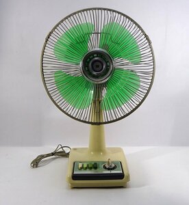  green shop f# Toshiba retro electric fan D-30D21G 4 sheets wings root operation goods green color km/5-443/13-3#140
