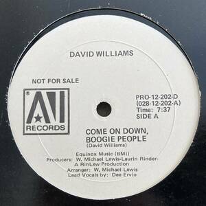 David Williams - Come On Down, Boogie People 12 INCH