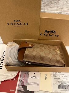 COACH スマホショルダーバッグ　ベージュ　新品