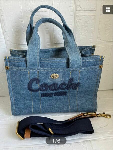 COACH トートカーゴバック インディゴ26