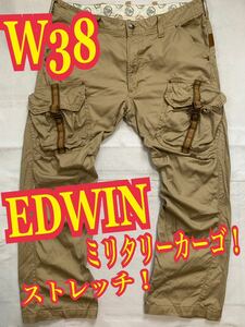 EDWINエドウィン　ミリタリーカーゴ　ストレッチ　ベージュ　W38