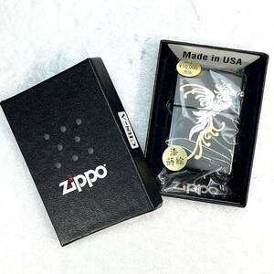 【未使用品】ZIPPO ★ジッポ 鳳凰 漆 蒔絵 ブラック 和柄 オイルライター 喫煙グッズ 金銀 元箱