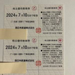 ●即決○西日本鉄道の株主優待○西鉄○株主優待乗車券○2枚セット○数量1～3●