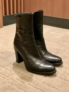  б/у Via Spiga натуральная кожа короткие сапоги женский боковой Zip модель каблук высота 9cm женская обувь Италия производства * USED б/у одежда NCNR.....