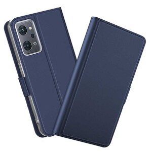 OPPO Reno9 A/OPPO Reno7 A 手帳型ケース カバー マグネット 定期入れ ポケット シンプル ネイビーブルー