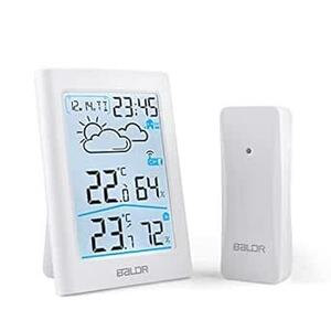 温湿度計 室内 室外 デジタル ワイヤレス 温度計 湿度計 外気温湿度計 高精度 天気予報 LCD大画面 バックライト 最高最低温