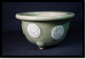  plant pot pot ① celadon China fine art Tang thing bonsai pot field pot China old flower pot tray ..