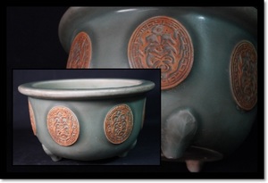  plant pot pot ② celadon China fine art Tang thing bonsai pot .. pot China old flower pot tray ..