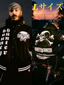 ■ Supreme シュプリーム×バウンティーハンター BOUNTY HUNTER Varsity Jacket ワッペン付き袖レザーブルゾン スタジャン黒Size【L】 ■