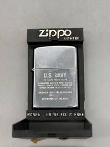 Y05048 ZIPPO ジッポー オイルライター シルバーカラー U.S NAVY 火花有り 現状品