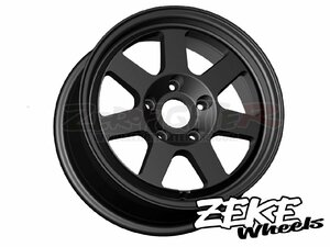 送料E★ゼロファイターZEKEマットブラック 15x7J+35 PCD100/4H★ジークEG6 EF9 EJ1 EF8 DA6 DC2 EK4シビック インテグラCR-X JDM USDM90年