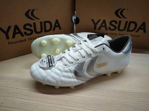 NEW ヤスダ YASUDAサッカーシューズ サッカースパイク Ligaresga Pro-ex2 YSD-S24.001 26,0cm WHT/SILVER カンガルーレザー×人工皮革