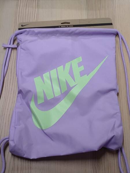 ナイキ Nike ランドリーバッグ ジムサック デイバッグ DC4245 512(ブルーム×ライム) 13L 34cm×44cm サイドファスナーポケット付 ② 