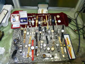  wristwatch large amount set sale Junk men's lady's OMEGA SEIKO CITIZEN other SWISS made etc. various 