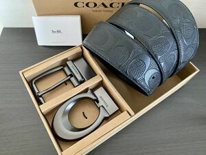 COACH コーチ　新品　リバーシブル　メンズベルト　正規品　フリーサイズ　ビジネス　社会人　紳士