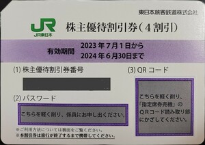 JR東日本 株主優待券 1枚　2024年6月30日まで