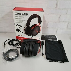 605y1309★HyperX Cloud Alpha ゲーミング ヘッドセット インライン音量コントロールBox付属 レッド HX-HSCA-RD/AS 4P5L1AB