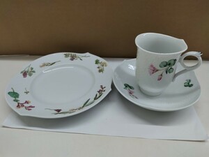 Meissen　マイセン カップ＆ソーサ　ケーキ皿 花柄　