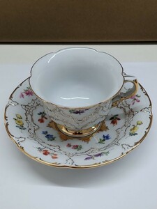 Meissen マイセン カップ＆ソーサ　金彩　フラワー　花柄