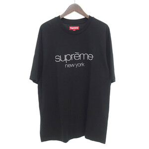 【PRICE DOWN】SUPREME 23AW Classic Logo S/S Top クラシックロゴ Tシャツ ブラック メンズL